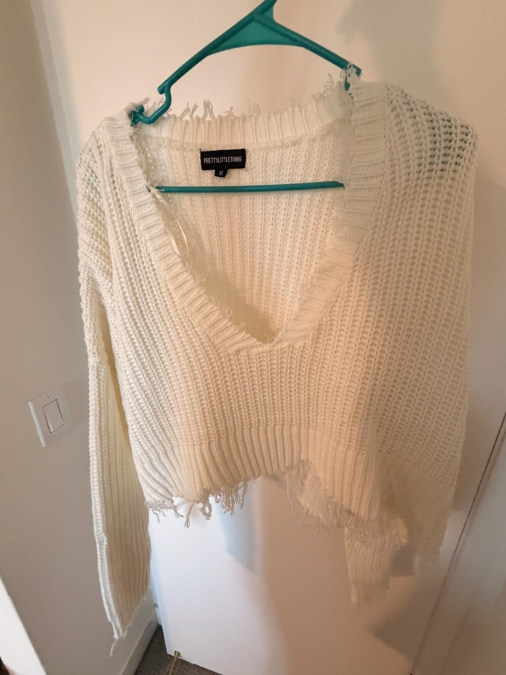 Cream Knitted Cropped Sweater